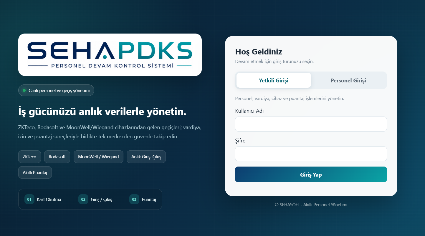 SEHAPDKS (Personel Devam Kontrol Sistemi)